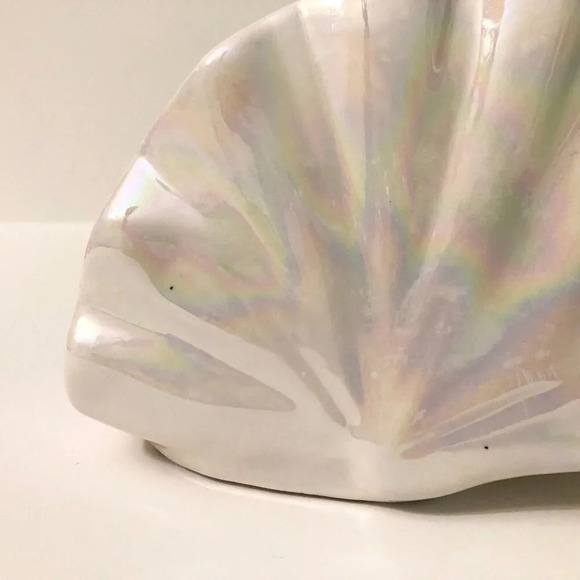 Vintage Capodimonte Fontaine Iridescent Ceramic  Napkin Holder Cameo Italy - Picture 12 of 16